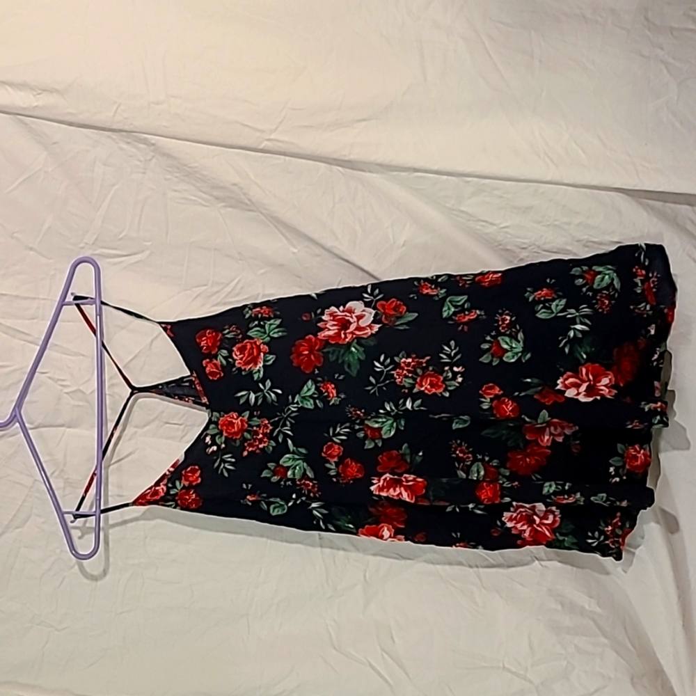 Ambiance large floral print spaghetti strap summer dress